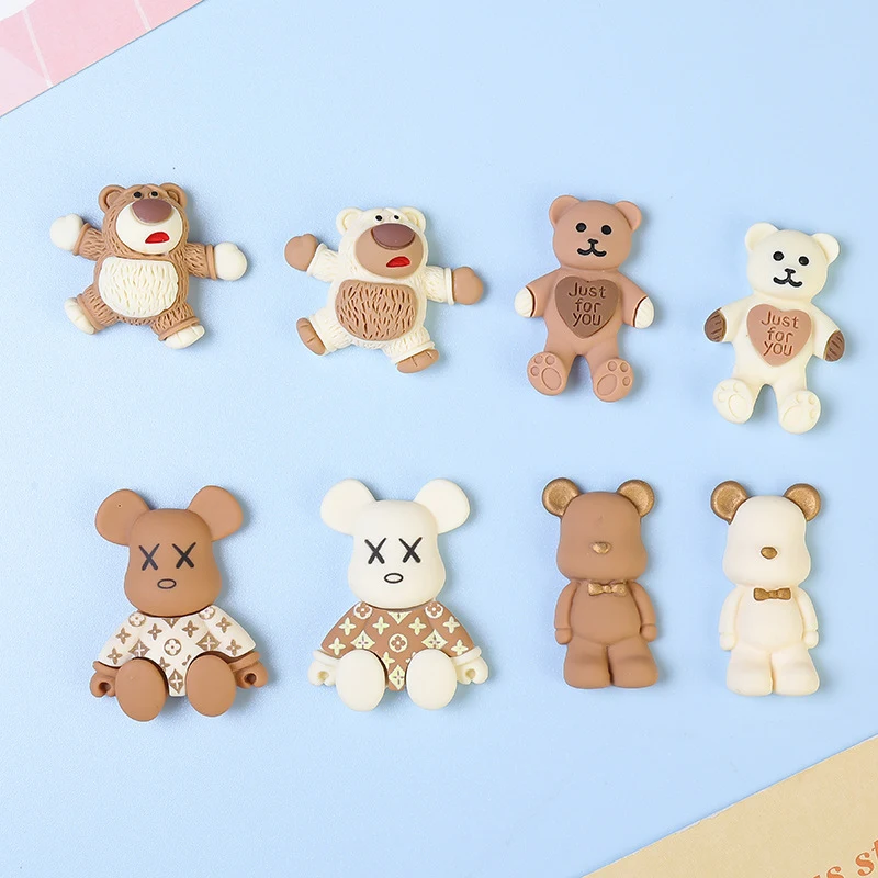 DIY Resin Accessories Cream and Coffee Cartoon Bear for creative crafts and unique personalized projects and decorations