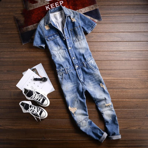 Title 5, Trendy Mens One-piece Overalls with Retro Wash...