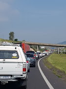 Road congestion as a result of the Mooi River Toll area protest.