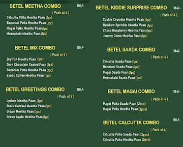 The Betel Leaf Co - Originally from Bangalore menu 