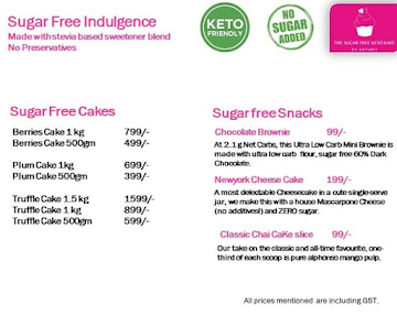 The Sugar Free Keto Kafe - By Artinci menu 