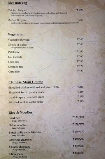 Ignite - Chairman's Jade Club & Resort menu 