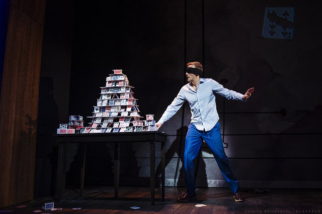 Brett Schneider as The Magician in The Magic Play at Portland Center Stage. Photo by Patrick Weishampel/blakeye.tv courtesy of Portland Center Stage at The Armory. Script By Andrew Hinderaker Directed by Halena Kays