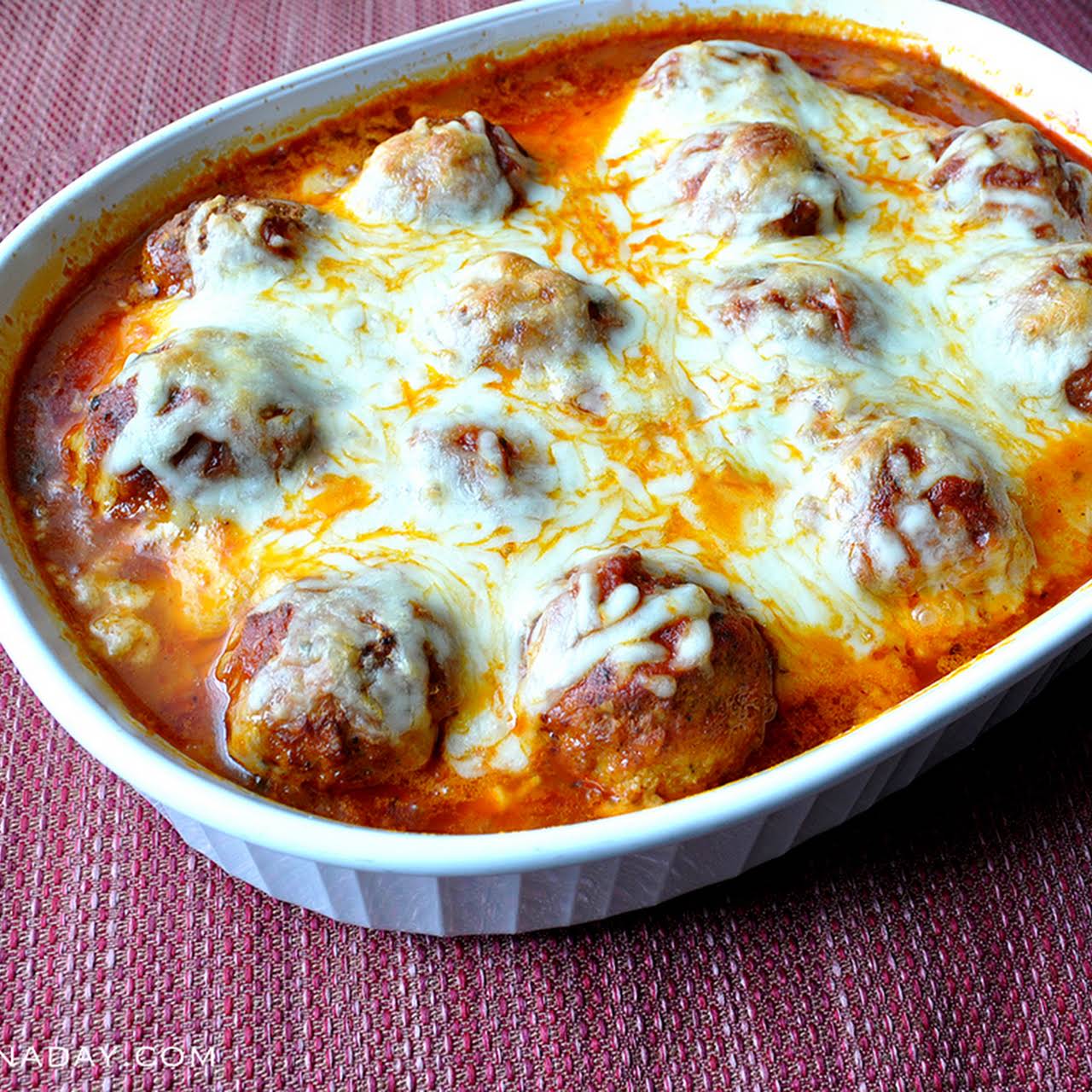 Low Carb Baked Zoodles and Meatballs