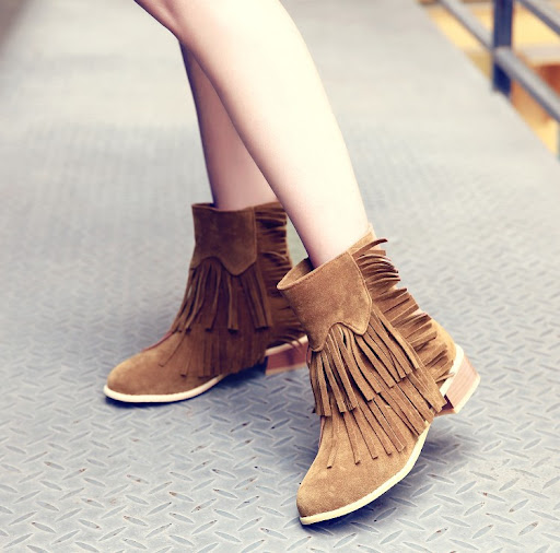 Title 2, Simple Wind Suede Plus Size Short Boots. Comfor...