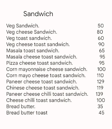 Buddies Burger's menu 