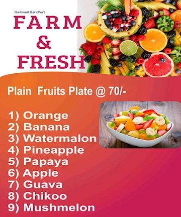 Morya Fruits & Food menu 