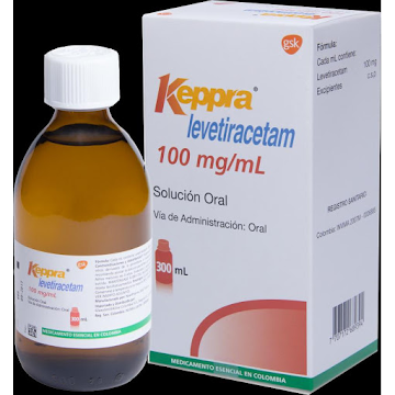 Keppra Levetiracetam 100 mg Glaxo Farma Frasco x 300 ml  