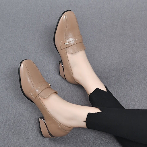 Title 8, Square Head Patent Leather Glossy Chunky Heel D...