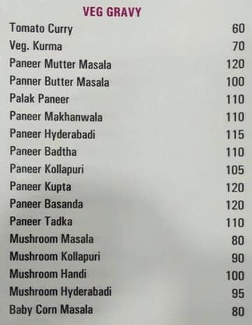 Mangalore Lunch Home menu 