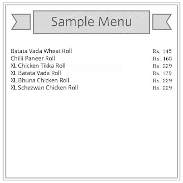 Kaati Zone Rolls & Wraps menu 