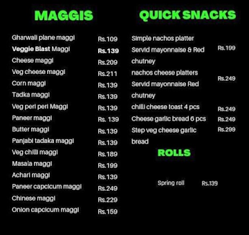 Shree Vinayak Fast Food Corner menu 
