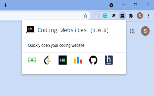 Coding websites Extension