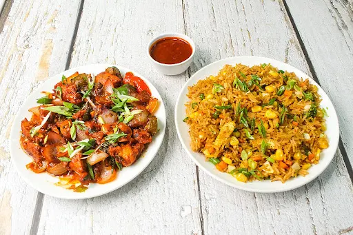 Chicken Fried Rice + Chilli Chicken