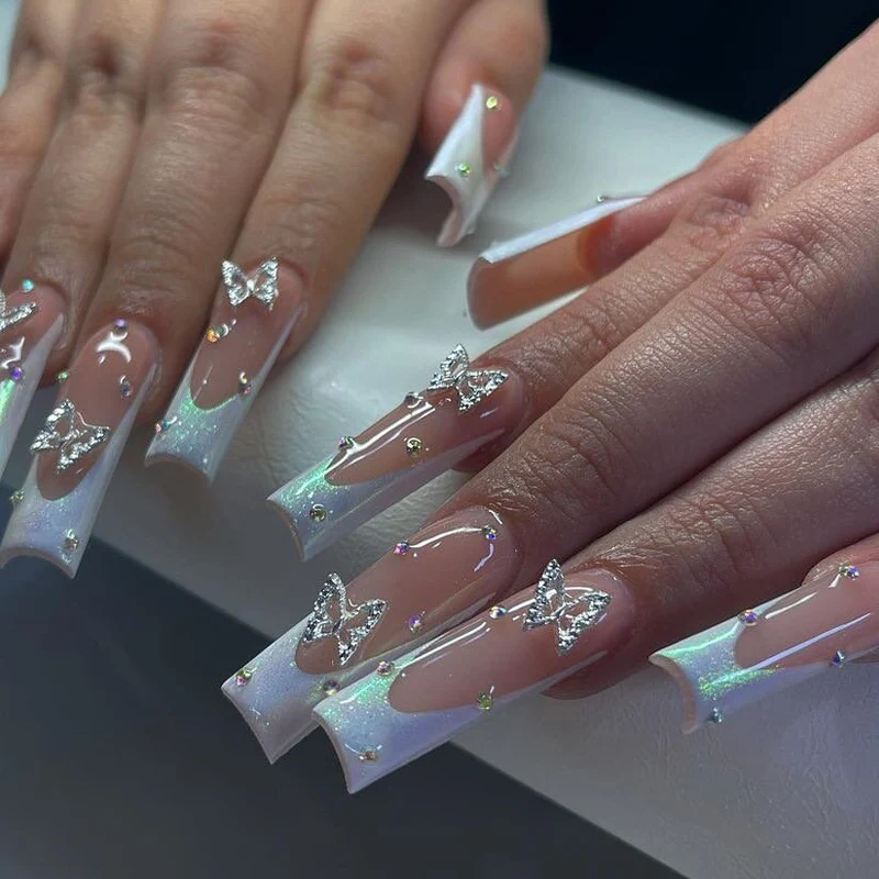 Title 4, Autocollants longs pour ongles avec strass pour...