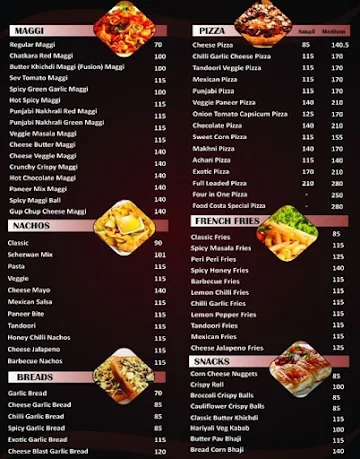 Foodcosta menu 