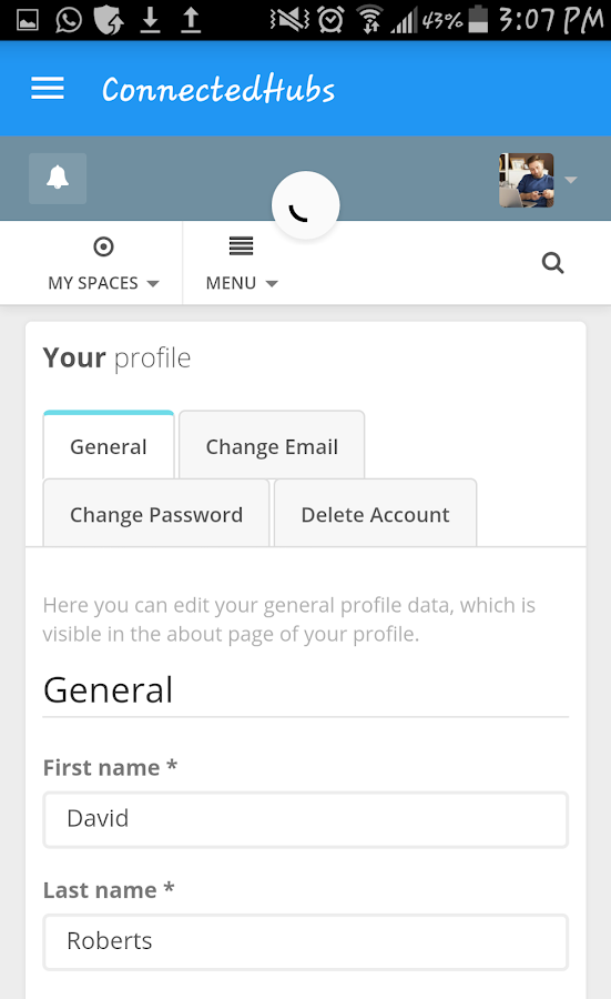   ConnectedHubs- screenshot  