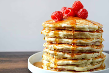 Raspberry Oatmeal Pancakes