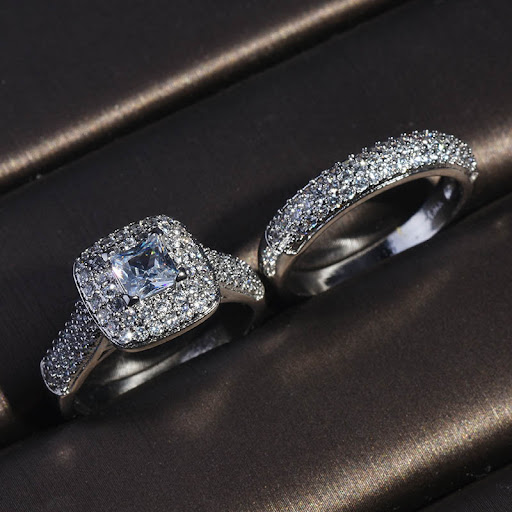 Title 6, Princess Diamanten Vierkante Ring voor Koppels....