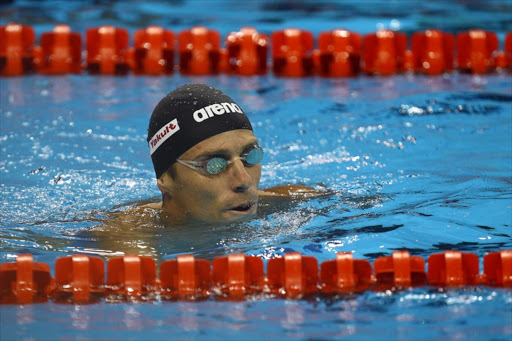 Roland Schoeman of South Africa looks on in the Men's 50m Butterfly heats during Day Nine of the 14th FINA World Championships at the Oriental Sports Center on July 24, 2011 in Shanghai, China