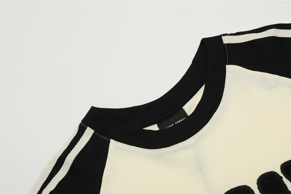 T-shirt da uomo a maniche corte con ricamo di gattino cartoon flock, morbido e confortevole, ideale per un look casual e alla moda, perfetto per l'estate.