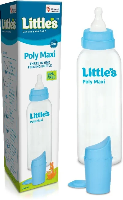 Little'S Poly Maxi Blue Feeding Bottle 240ml