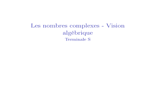 Cours de Maths : complexes 1