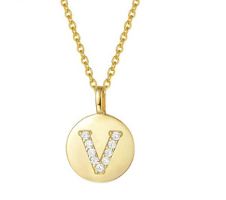 Single Studded Letter Necklace