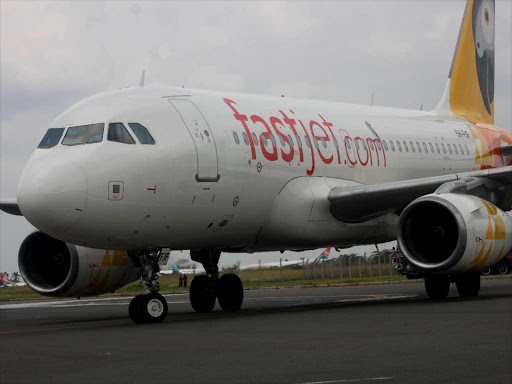 Tanzanian Fastjet at the JKIA in Nairobi on January 11. Photo/Enos Teche.