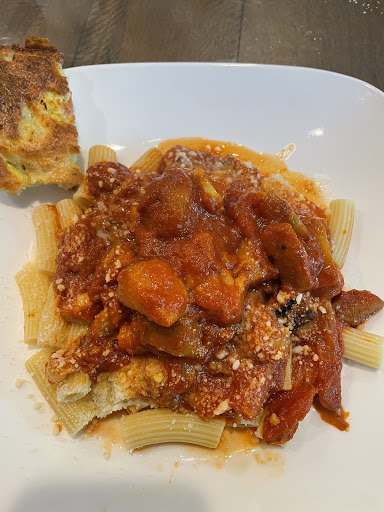 Eggplant in red sauce over your favorite pasta!