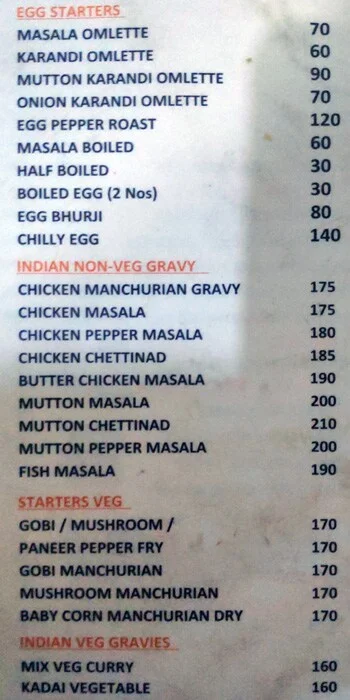 Ambur Biriyani Classic menu 