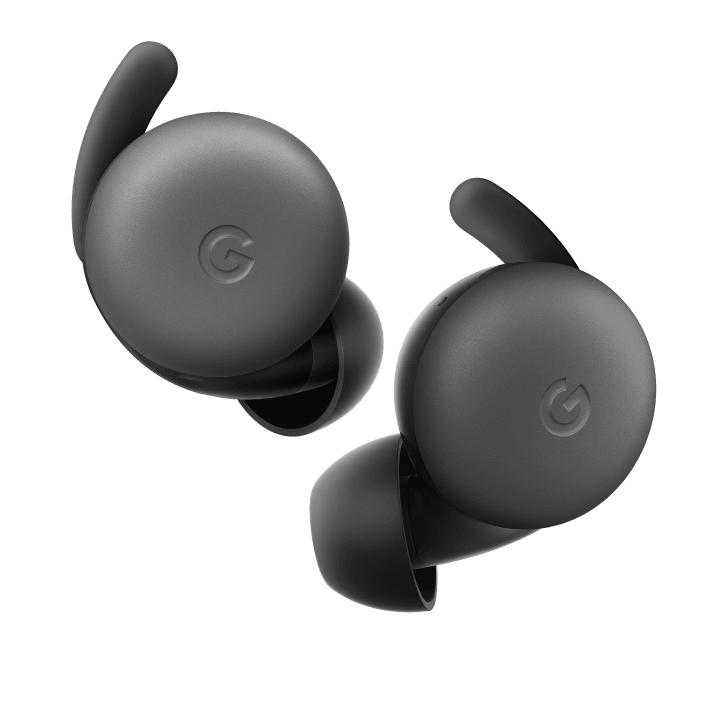 Side view of a Pixel Buds a series earbud in Charcoal