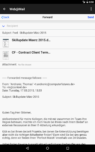 Screenshot EmailShuttle
