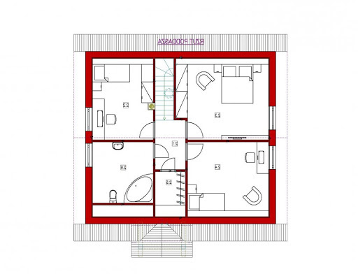 Domek Nieduży szkielet drewniany 010 ES - Rzut poddasza