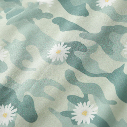 Title 8, Camouflage daisy print short sleeve shirt