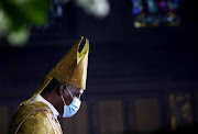 The Anglican archbishop of Cape Town Thabo Makgoba leading the service.