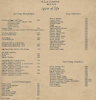 Spice Of Life menu 1