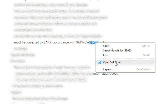 Open SAP Note chrome extension