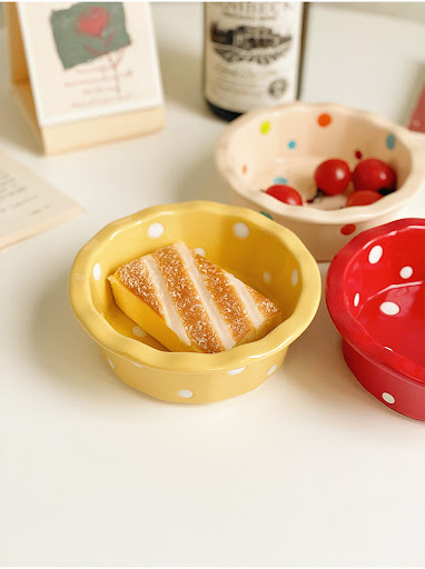 Title 1, Korean Cute Polka Dot Lace Bowl. Serve your fav...