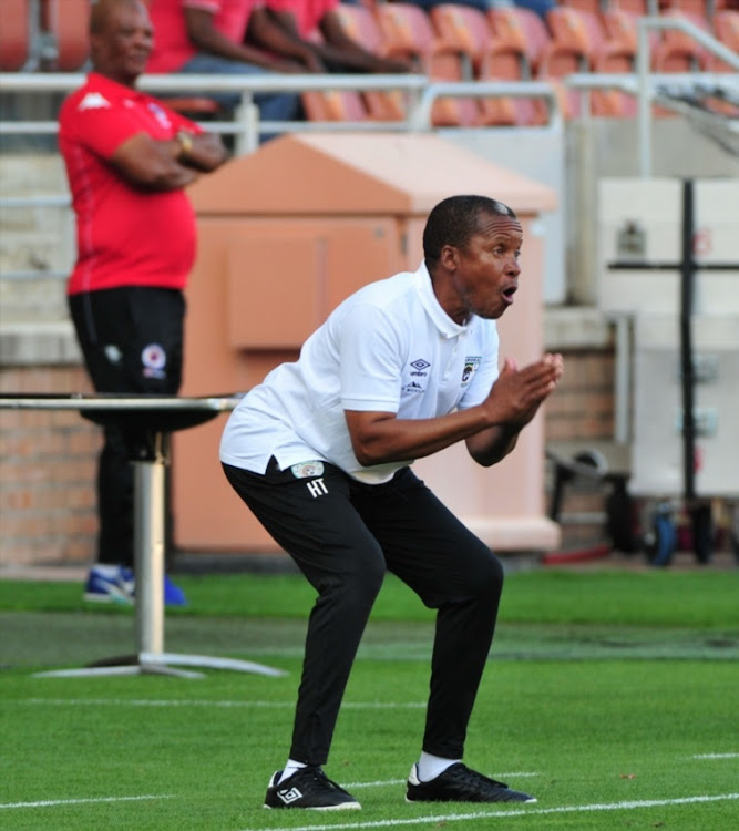 Kgoloko Thobejane coach of Baroka FC during the Absa Premiership match between Baroka FC and Supersport United at Peter Mokaba Stadium on December 17, 2017 in Polokwane.