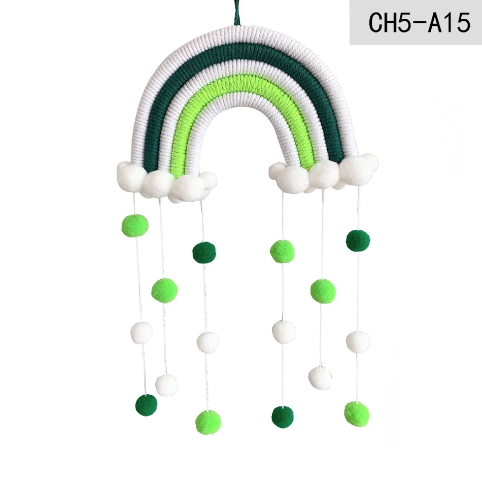 Adorno Colgante para Habitación Infantil Nube Arcoíris Tejida Decoración de Pared para Crear un Ambiente Mágico y Acogedor