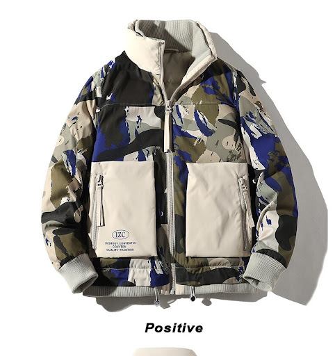 Title 8, Camouflage white duck down jacket for men, offe...