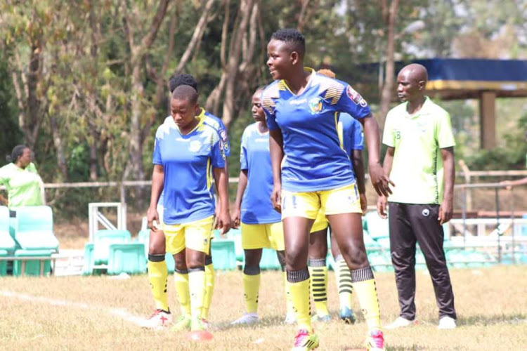 Jentrix Shikangwa during the training at Kidundu stadium.