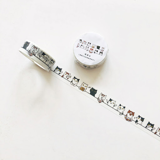 Title 5, Creative Cute Kitty And Paper Adhesive Tape. Pe...