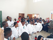 Pupils demonstrate a science experiment at the official handover of the laboratory.