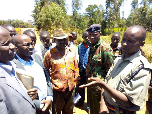 Police officers deployed to the disputed piece of land in Nandi county, that new CS Farida Karoney says she owns, February 16, 2018, /MATHEWS NDANYI