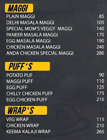 Chaiops menu 