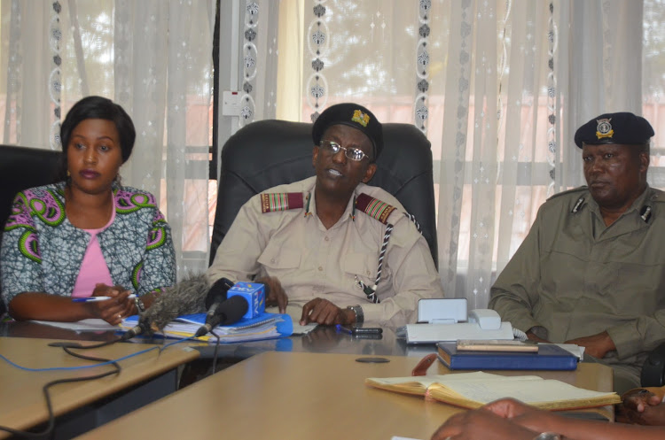 Murang'a and Kiambu Presidential Delivery Unit secretary Bancy Wamuyu, Murang'a county commissioner Mohamed Barre and county police commander Josphat Kinyua