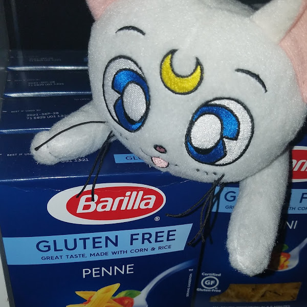 Artemis is very excited that he can even purchase gluten-free pasta to take home and cook for Luna and Diana😺