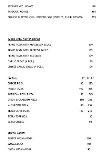 Silver Apple menu 